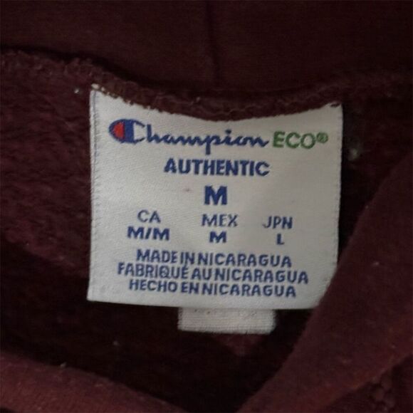 Champion MIT Hoodie Pullover Unisex Medium Maroon School Spirit - Picture 4 of 5